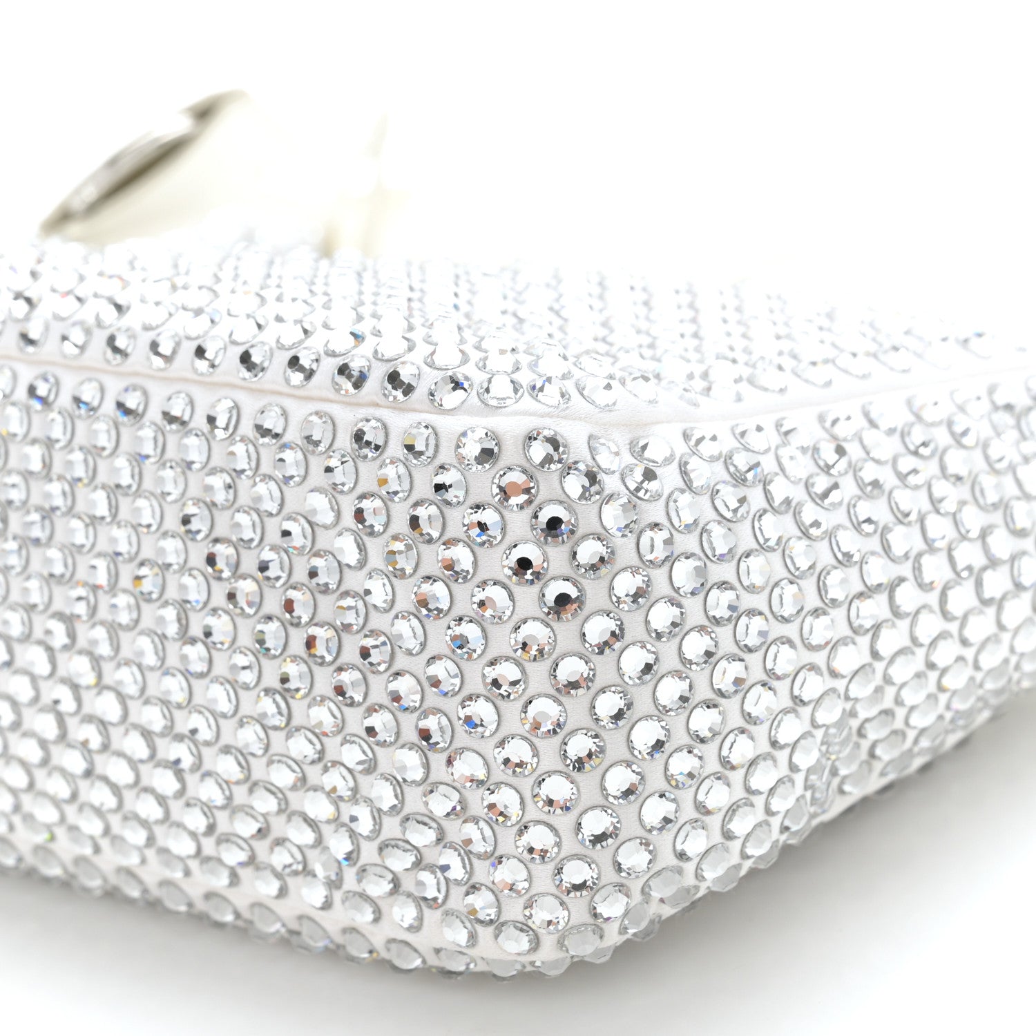 Prada Satin Crystal Mini Re-Edition 2000 Bag White 10 of 10