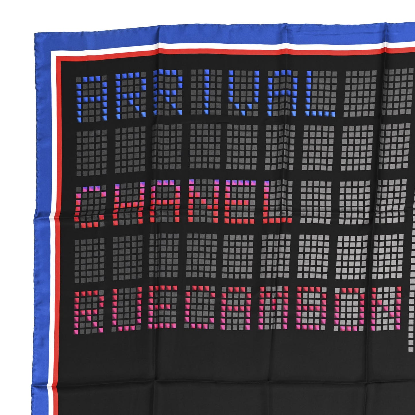 Silk CC Arrival Departures Square Scarf Blue Multicolor
