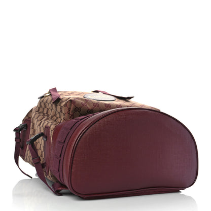 Gucci GG Monogram Script Logo Large Double Pocket Backpack Sahara Rubino Bordeaux 5 of 11