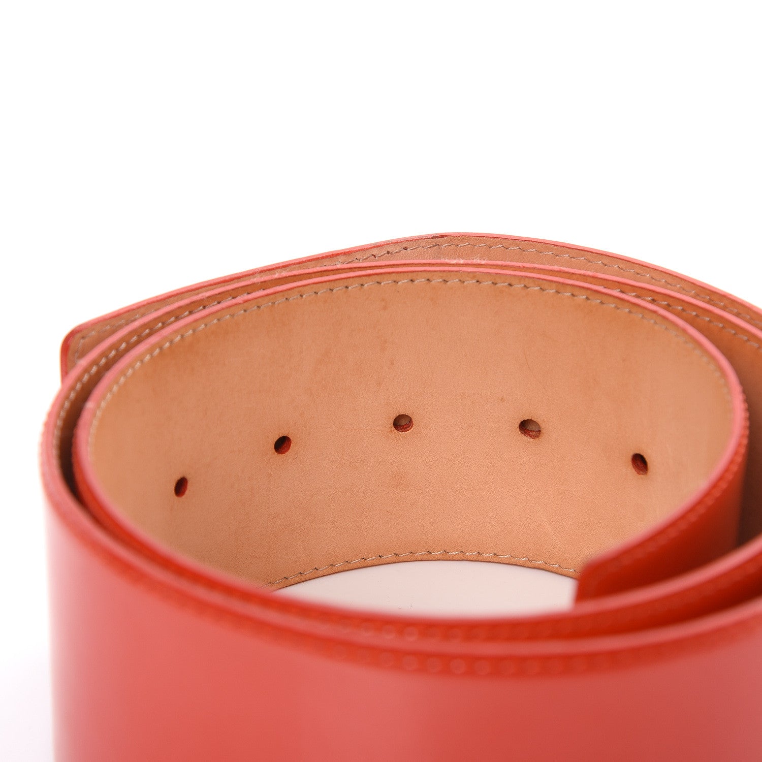 Louis Vuitton Patent LV Facettes Belt 85 34 Orange Sunset 7 of 8