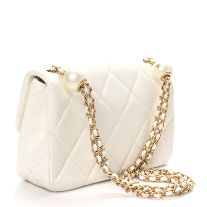 Chanel Lambskin Quilted Pearl Small Flap White 2 of 11