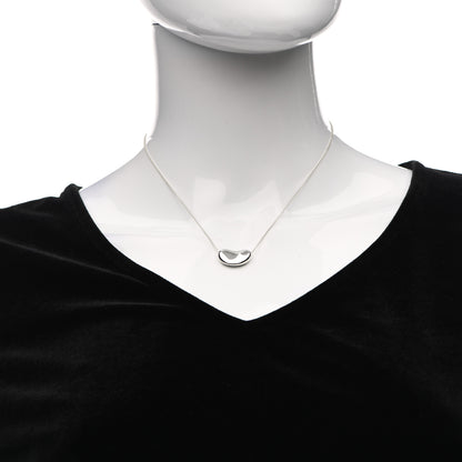 Tiffany Sterling Silver 12mm Elsa Peretti Bean Pendant Necklace 2 of 6
