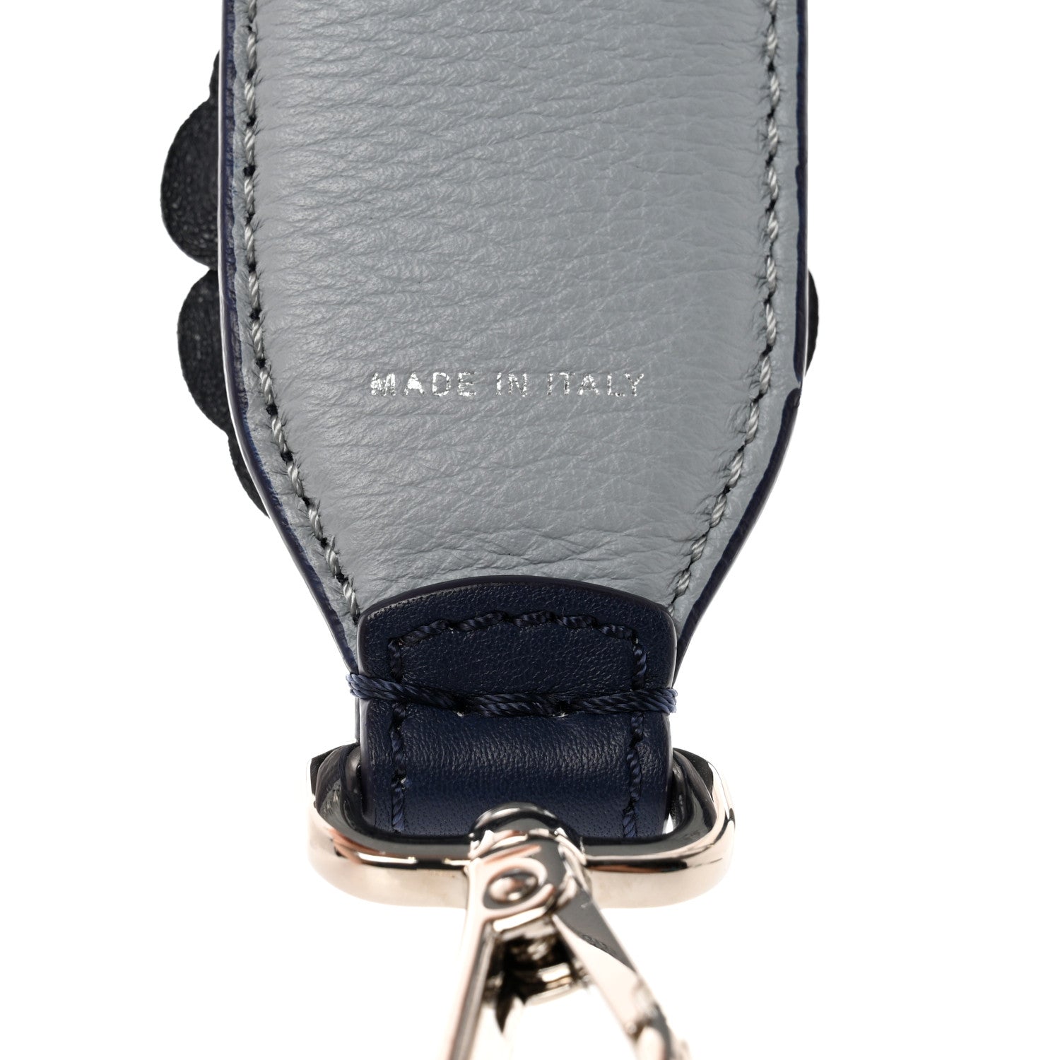 Fendi Vitello Dolce Flowerland Bi-Color Studded Strap You Blueberry Azzurro Polvere Multicolor 4 of 5
