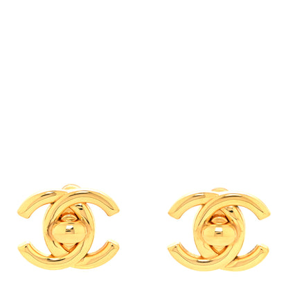 Chanel Metal CC Turnlock Clip On Earrings Gold 1 of 4