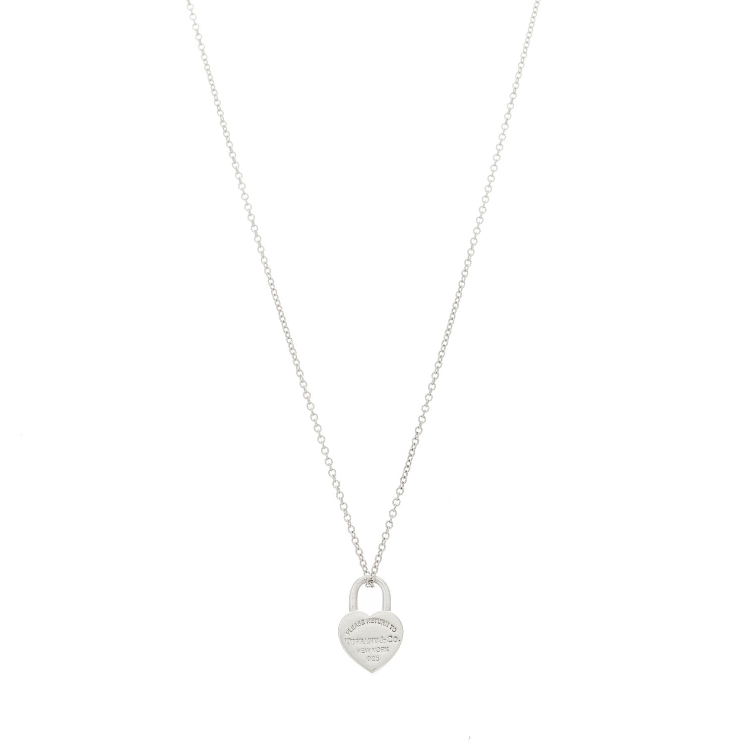 Tiffany Sterling Silver Return to Tiffany Heart Lock Pendant Necklace 1 of 6