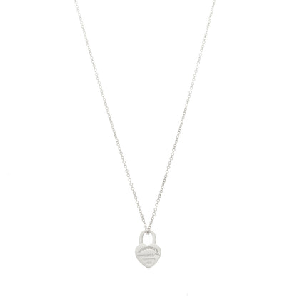 Tiffany Sterling Silver Return to Tiffany Heart Lock Pendant Necklace 1 of 6