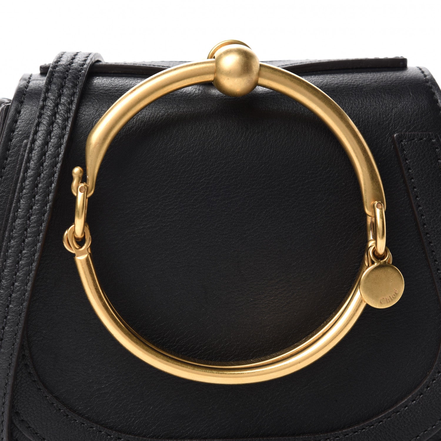 Chloe Calfskin Suede Small Nile Bracelet Bag Black 10 of 10