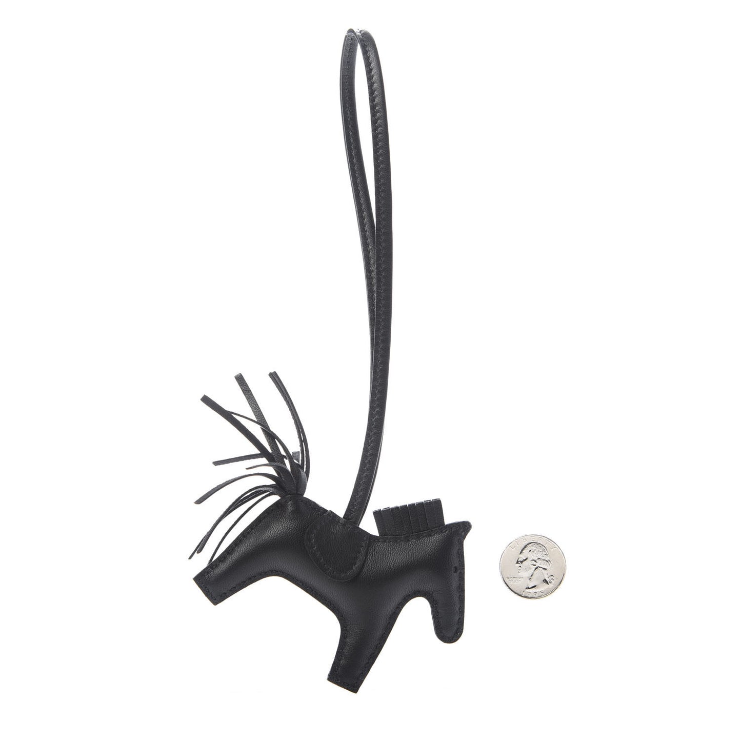 Milo Lambskin Grigri Rodeo Horse Bag Charm PM So Black