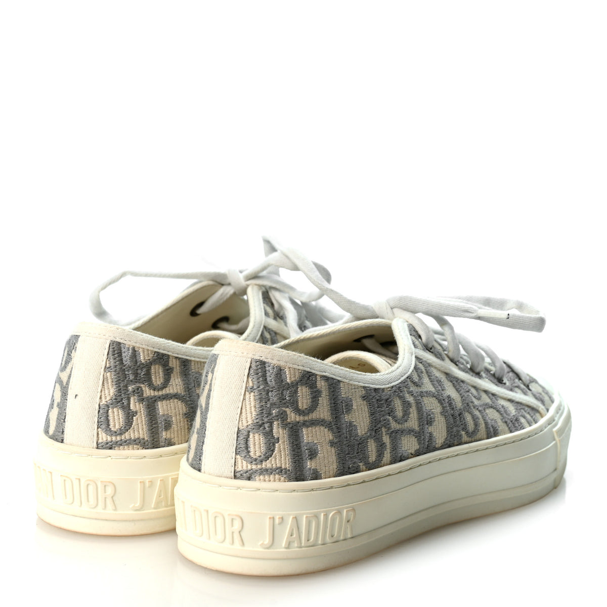 Canvas Oblique Walk'N'Dior Low Top Sneakers 37 Grey Stone