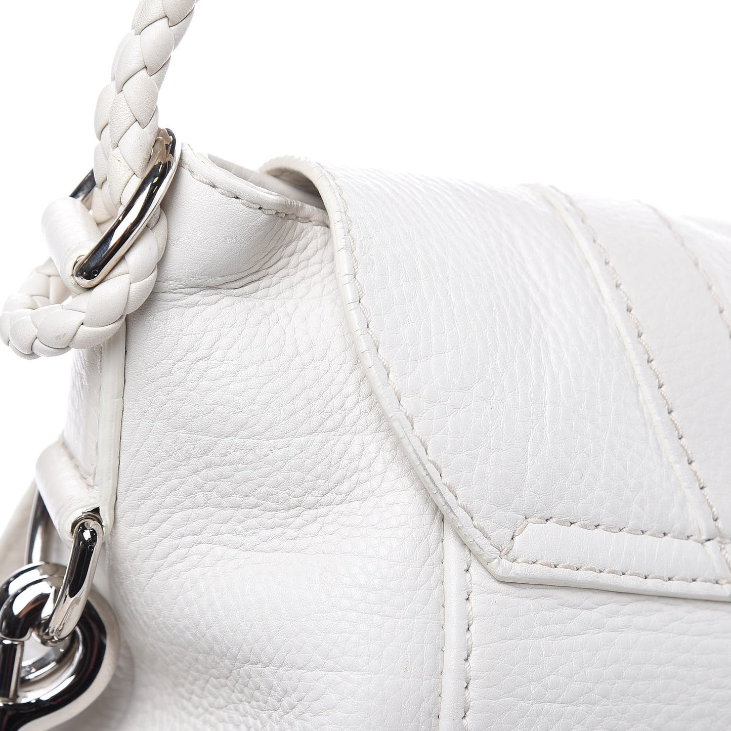 Calfskin Techno Horsebit Large Flap White