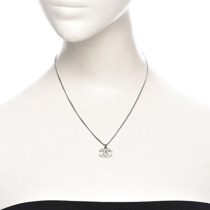 Chanel Crystal Timeless CC Necklace Silver 2 of 4