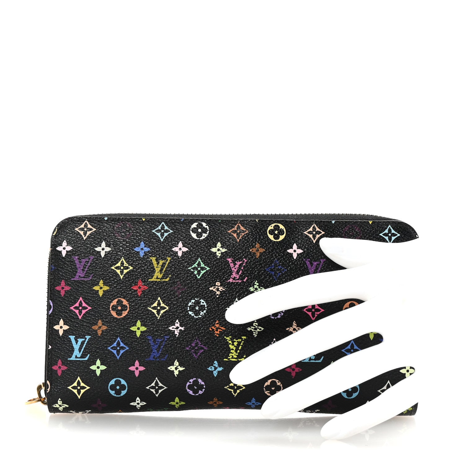 Louis Vuitton Monogram Multicolor Zippy Wallet Black Violet 2 of 7