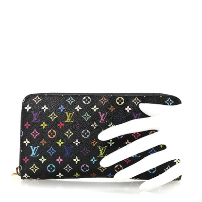 Louis Vuitton Monogram Multicolor Zippy Wallet Black Violet 2 of 7
