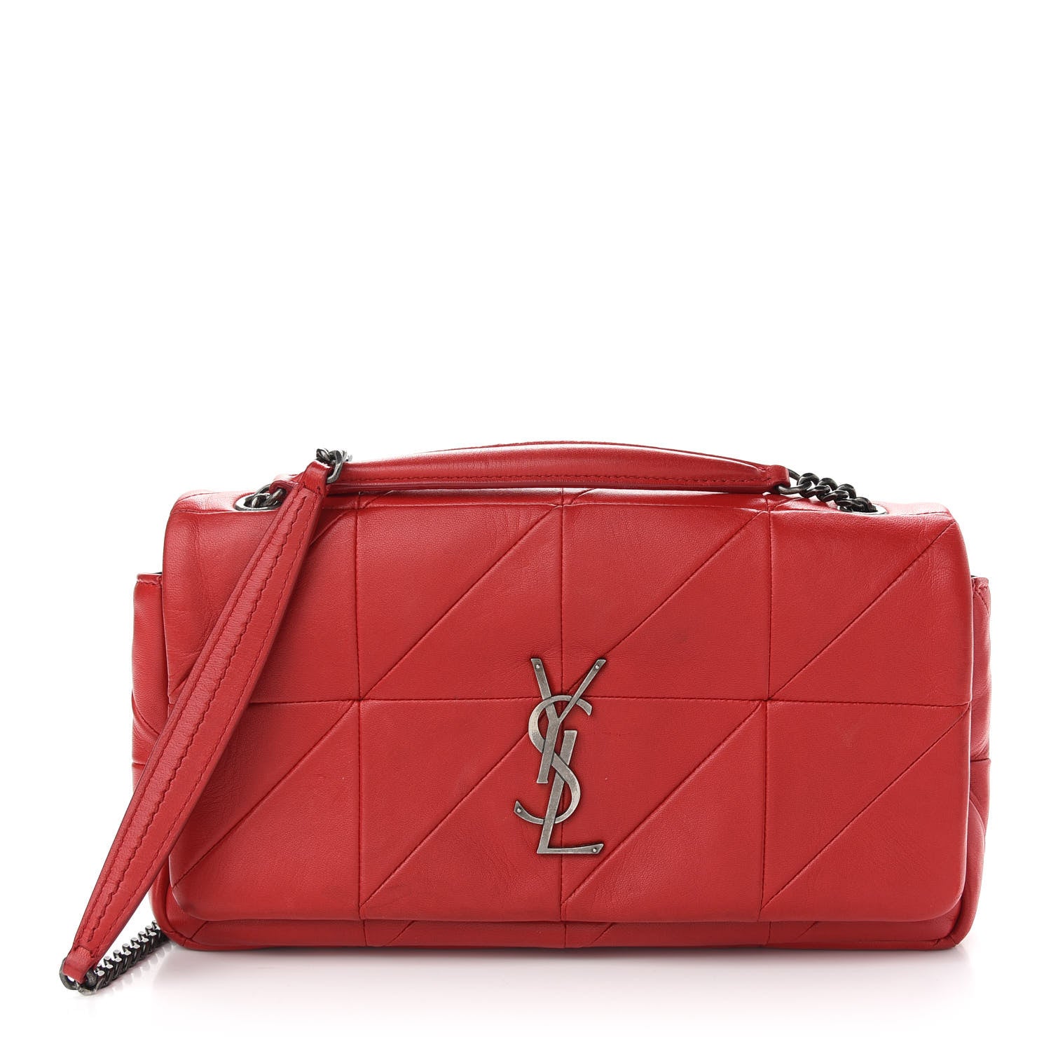 Saint Laurent Lambskin Patchwork Monogram Medium Jamie Red 1 of 11
