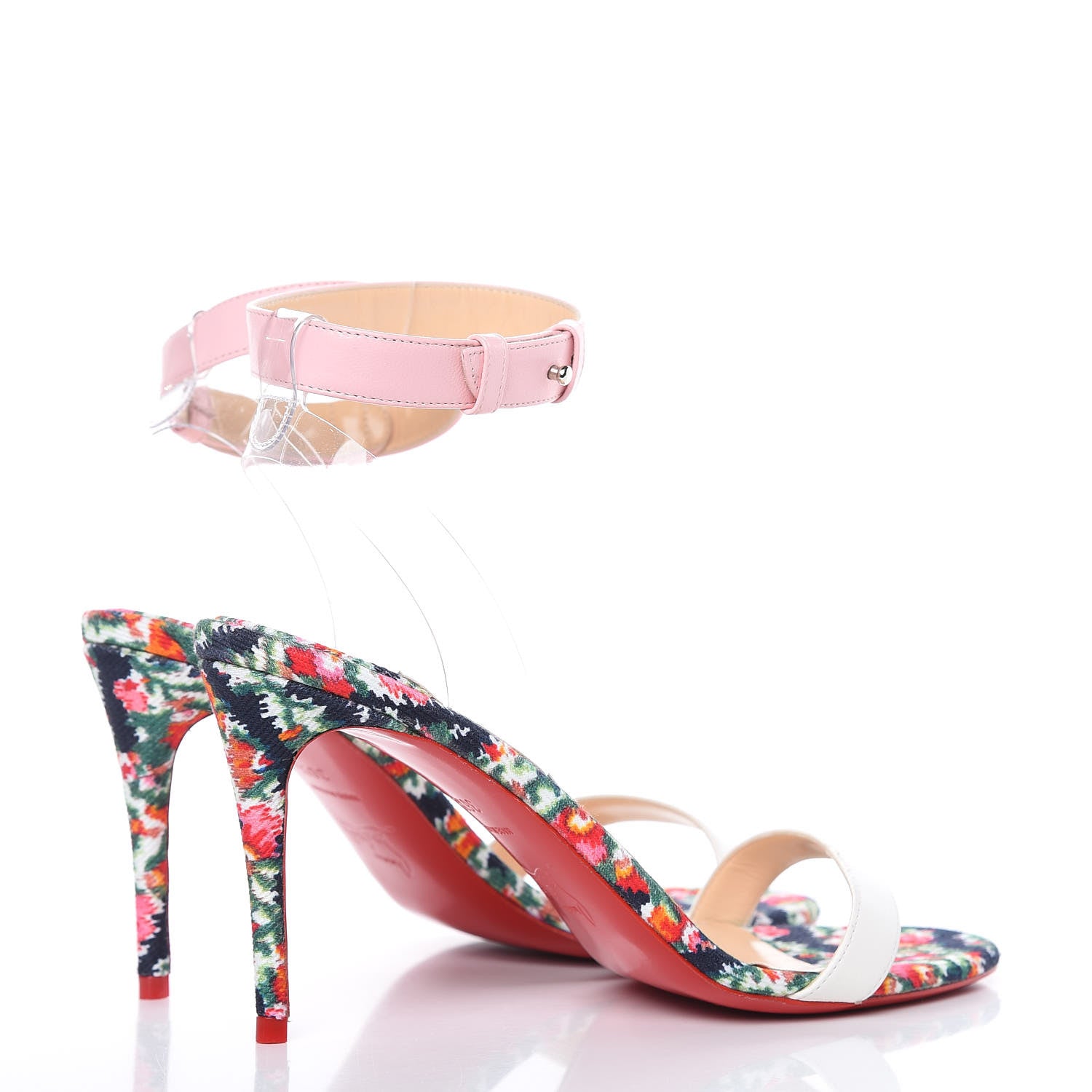 Christian Louboutin Denim PVC Jonatina 85 Sandals 36.5 Multi Transparent 4 of 9