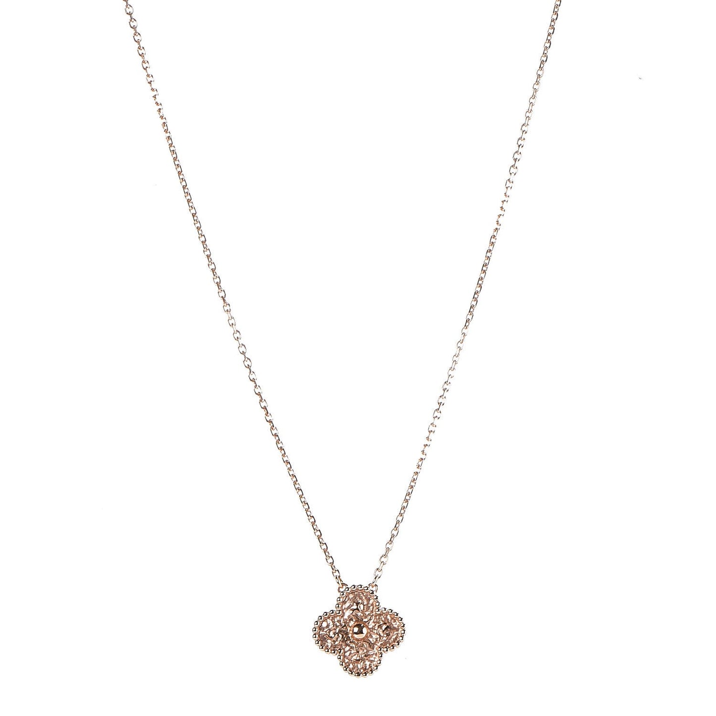 18K Rose Gold Vintage Alhambra Pendant Necklace