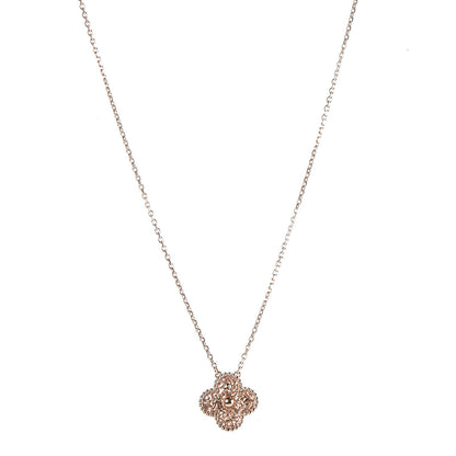 Van Cleef & Arpels 18K Rose Gold Vintage Alhambra Pendant Necklace 1 of 5