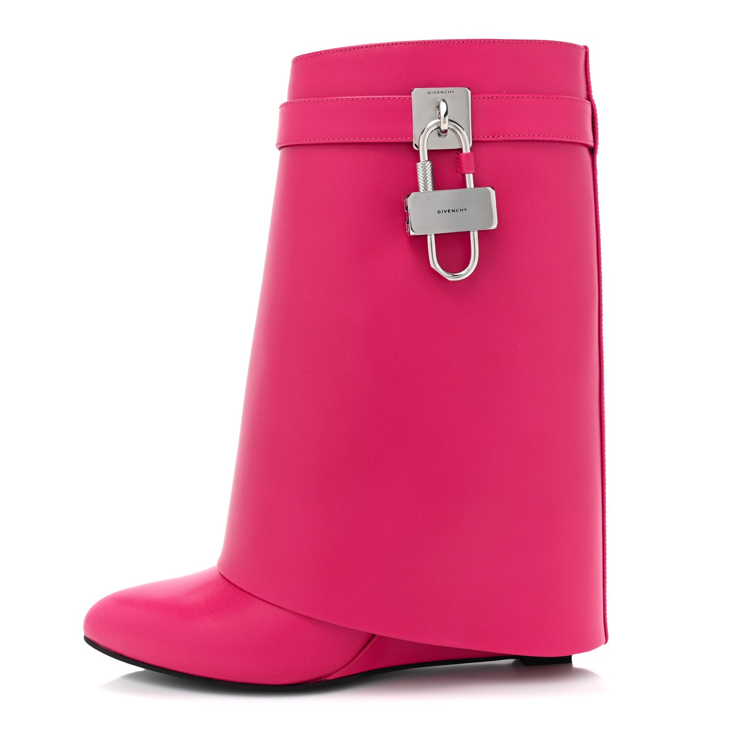 Givenchy Calfskin Shark Lock Ankle Boots 39.5 Neon Pink 1 of 12