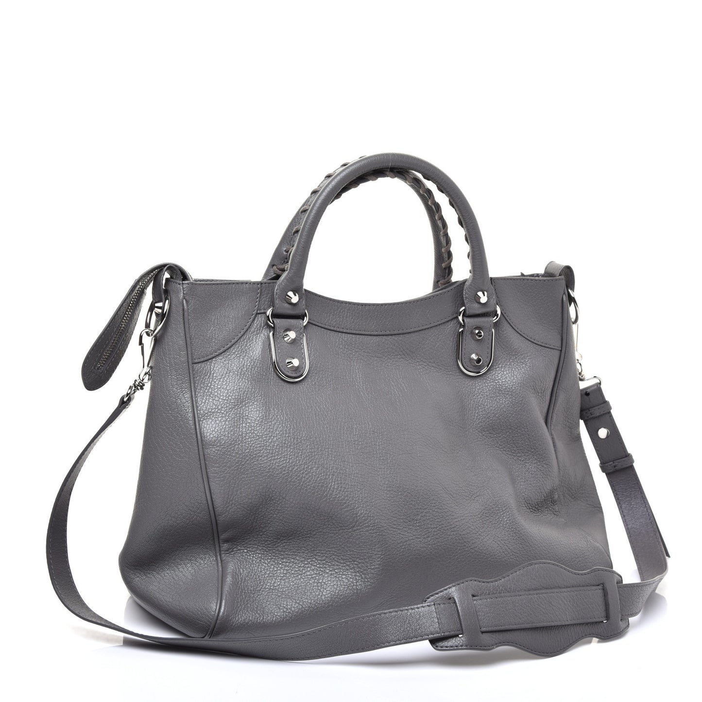 Chevre Silver Metallic Edge Hardware Velo Gris Acier