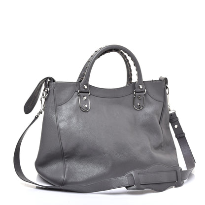 Balenciaga Chevre Silver Metallic Edge Hardware Velo Gris Acier 3 of 9