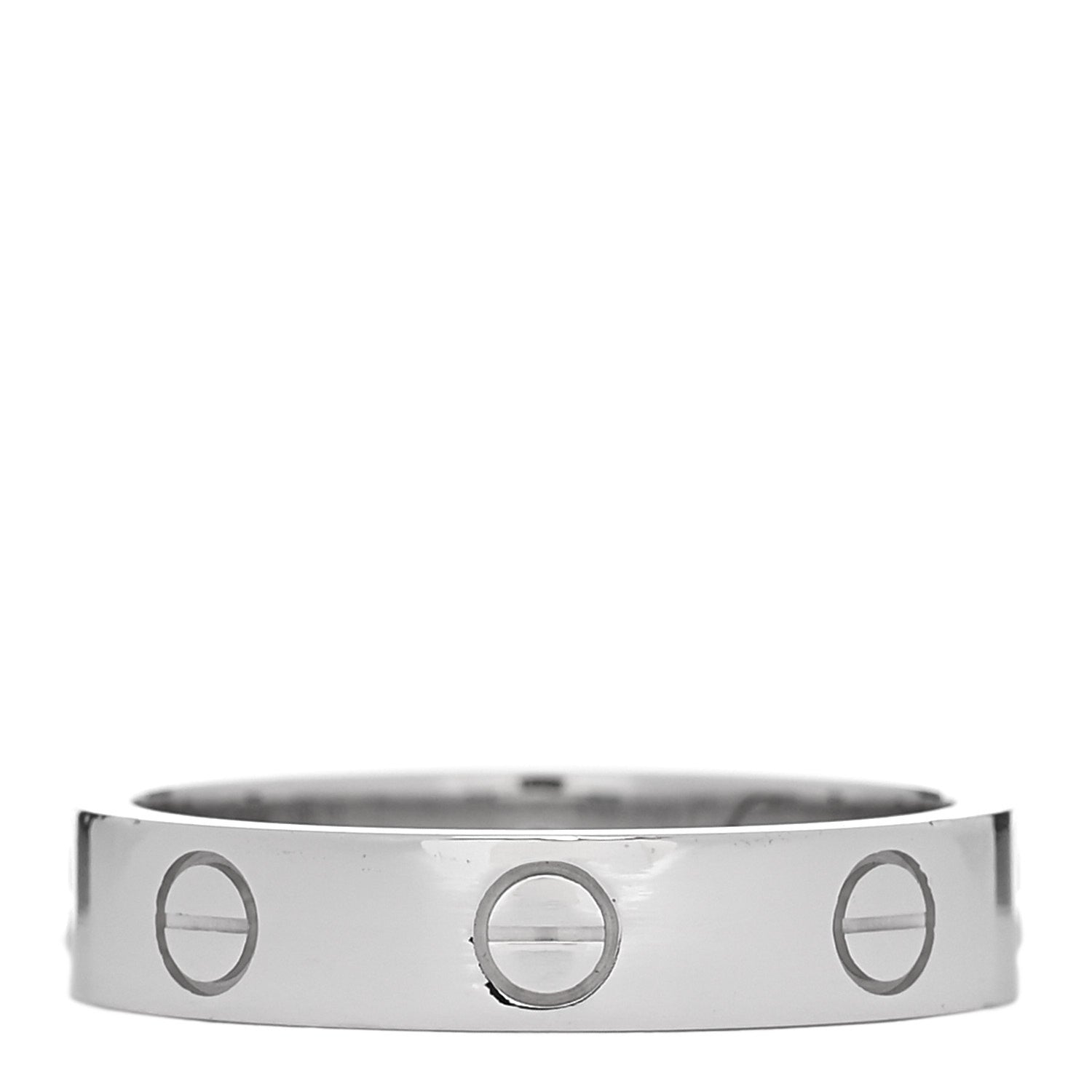 Cartier 18K White Gold Diamond 4mm LOVE Wedding Band Ring 51 5.75 3 of 4