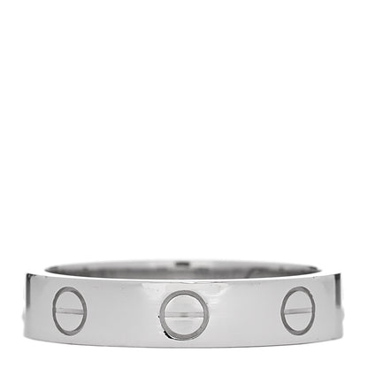 Cartier 18K White Gold Diamond 4mm LOVE Wedding Band Ring 51 5.75 3 of 4