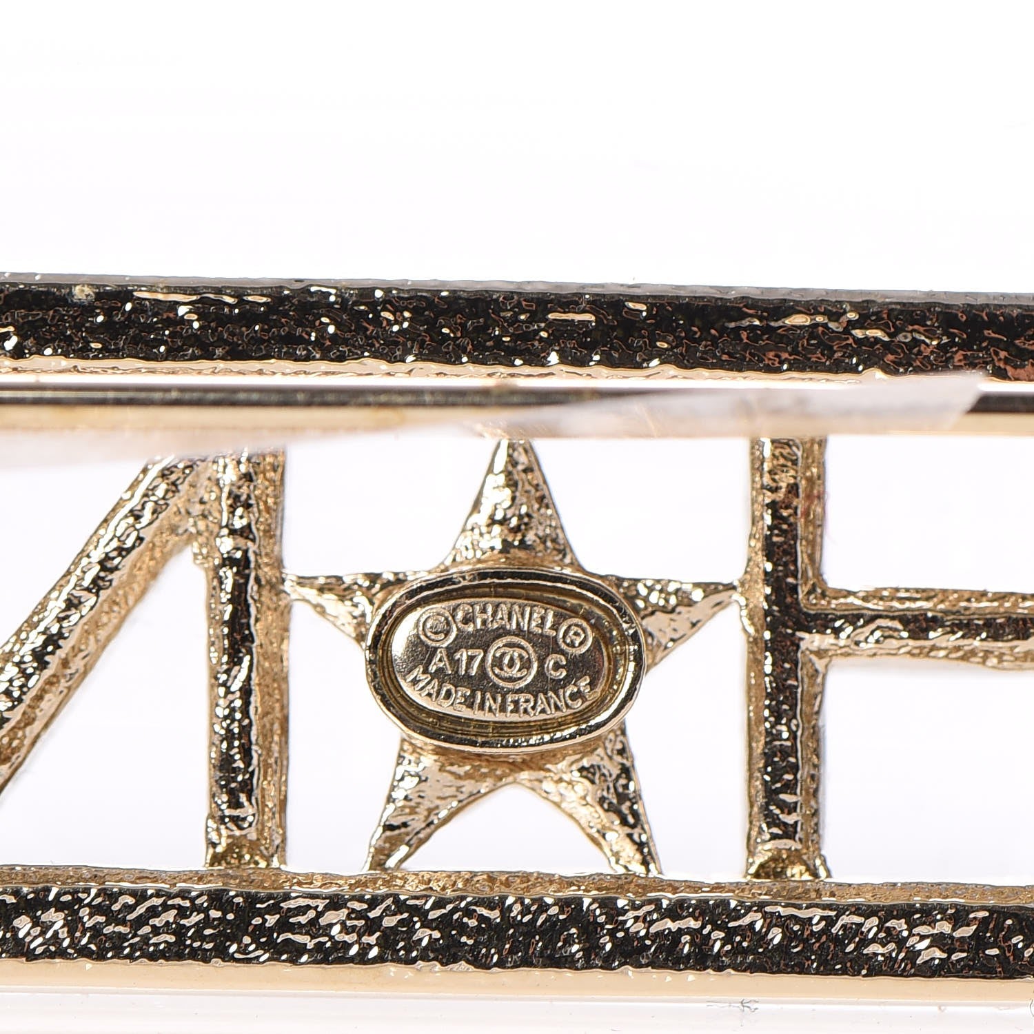 Chanel Baguette Crystal Star Logo Brooch Gold 4 of 5