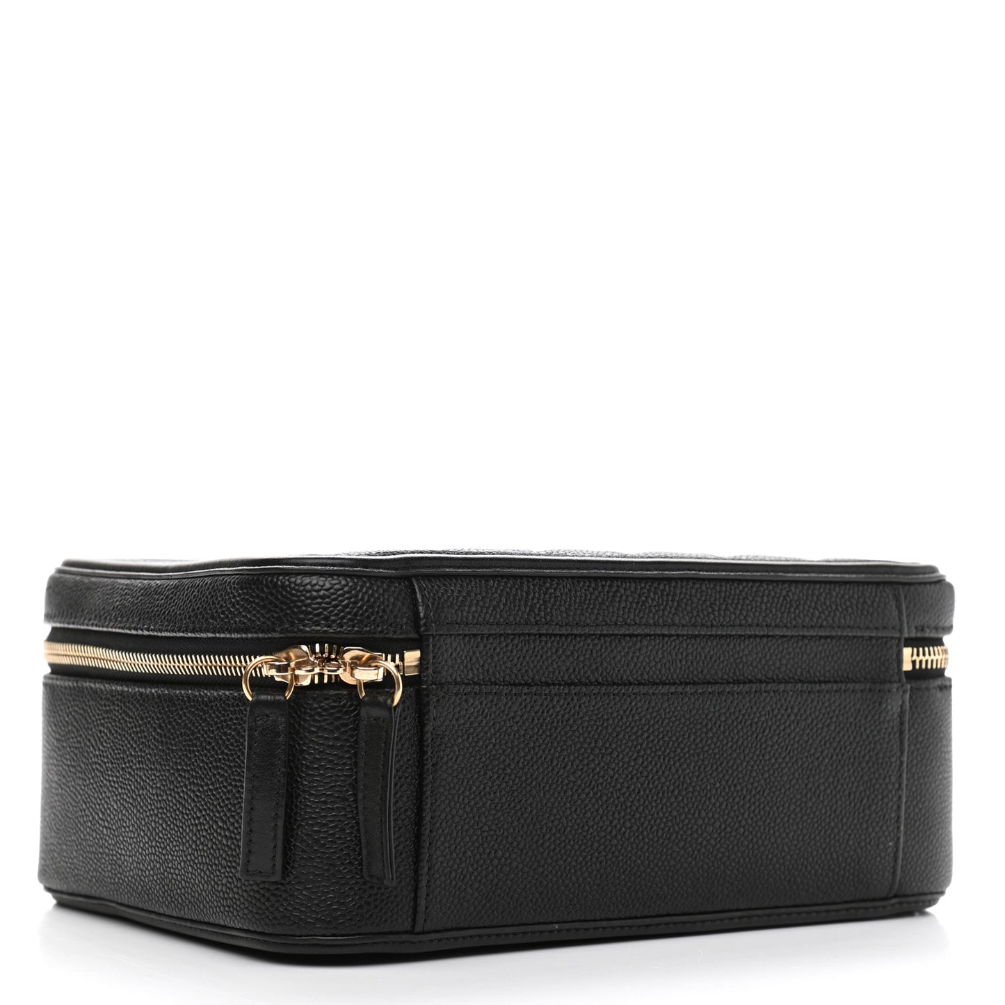 Caviar Quilted Large CC Filigree Vanity Case Black