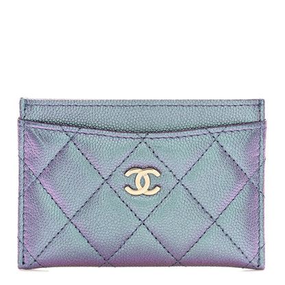 Chanel Iridescent Caviar Quilted Card Holder Dark Blue 1 of 9