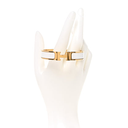Hermes Enamel Narrow Clic Clac H Bracelet PM White 2 of 4