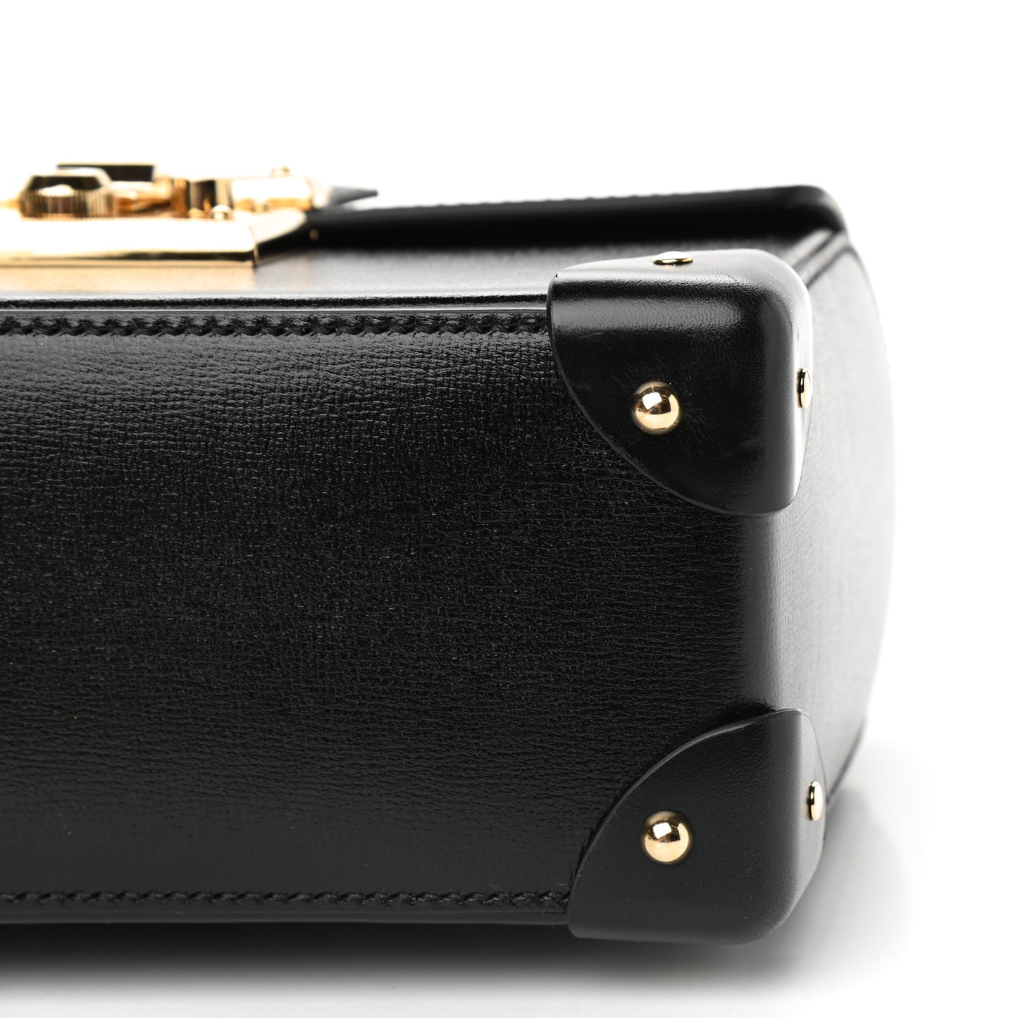 Calfskin Small Padlock Bamboo Shoulder Bag Black