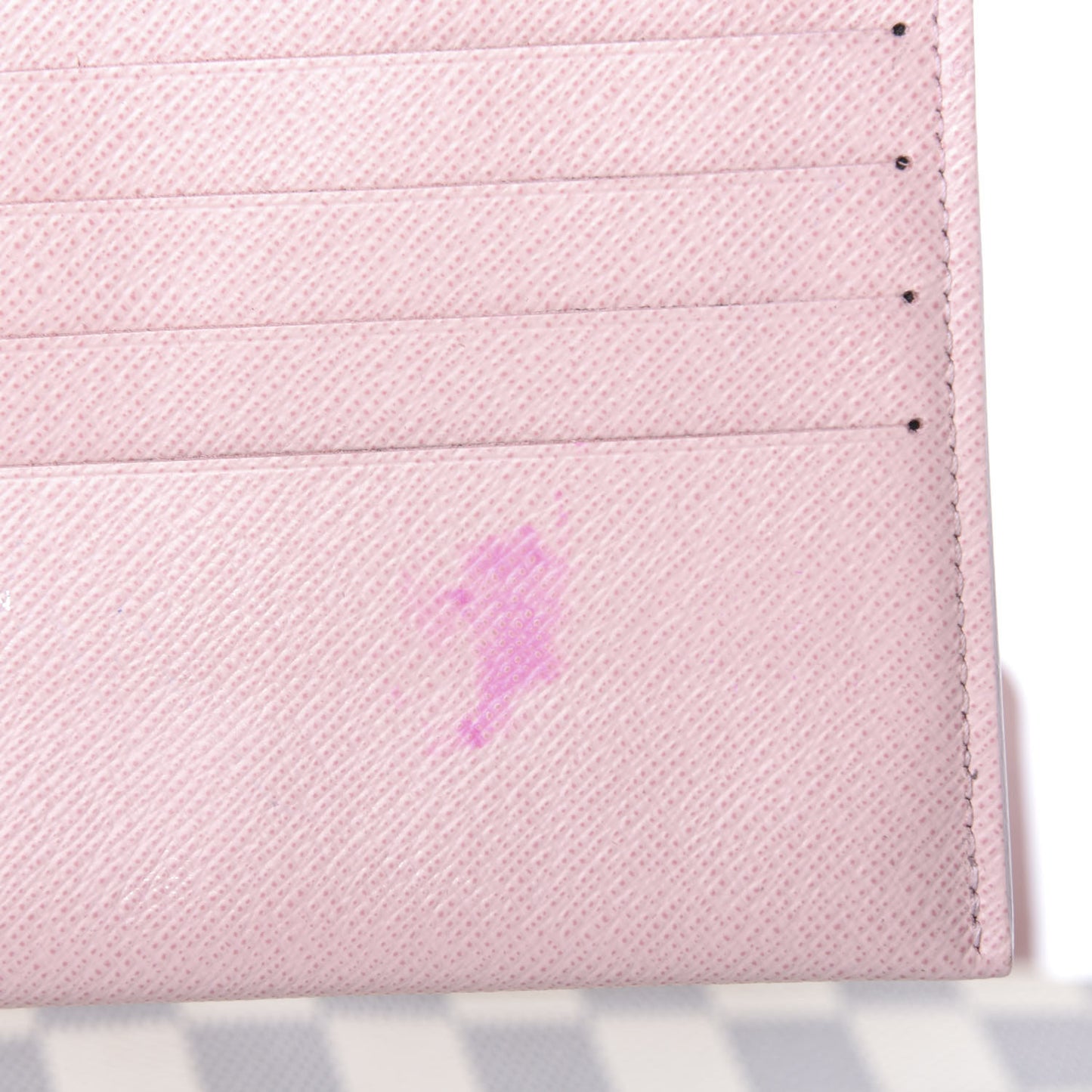 Damier Azur Pochette Felicie Chain Wallet Rose Ballerine