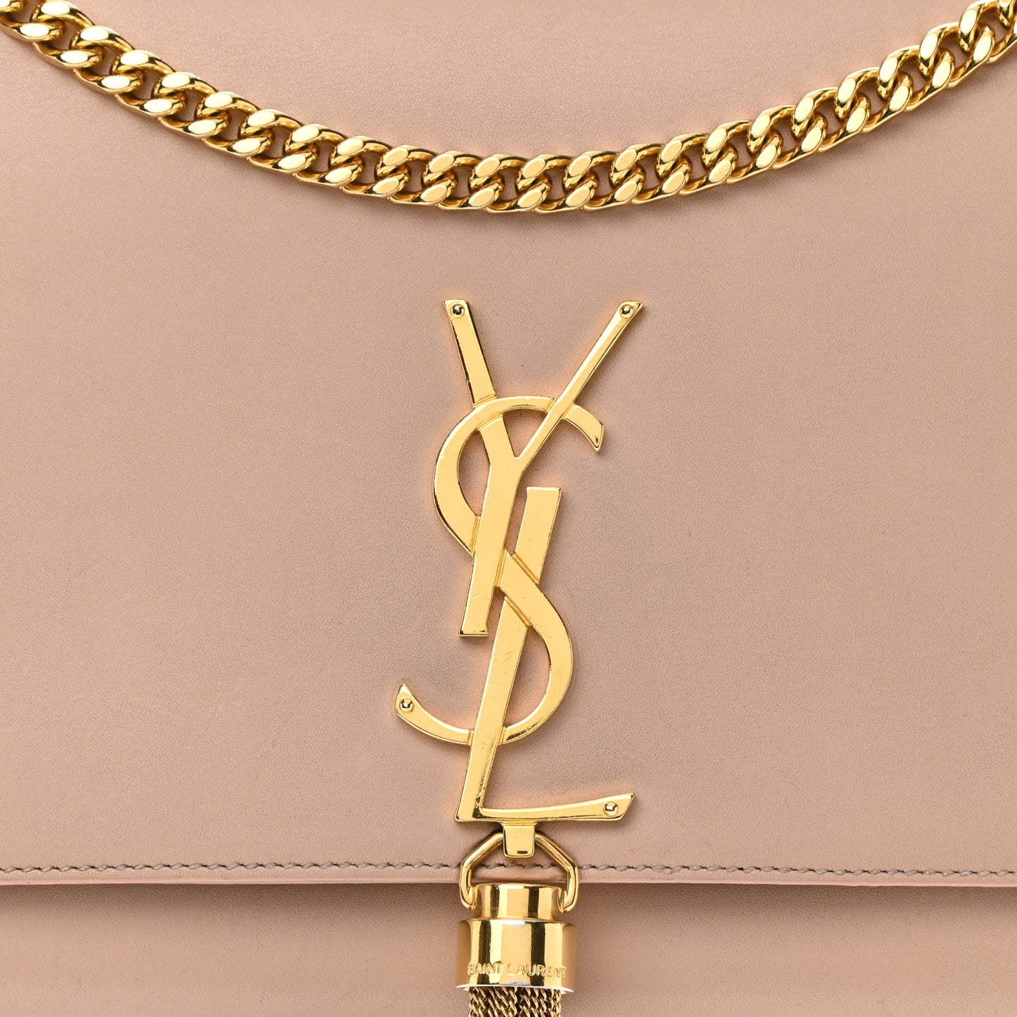 Smooth Calfskin Medium Classic Monogram Kate Tassel Satchel Pink