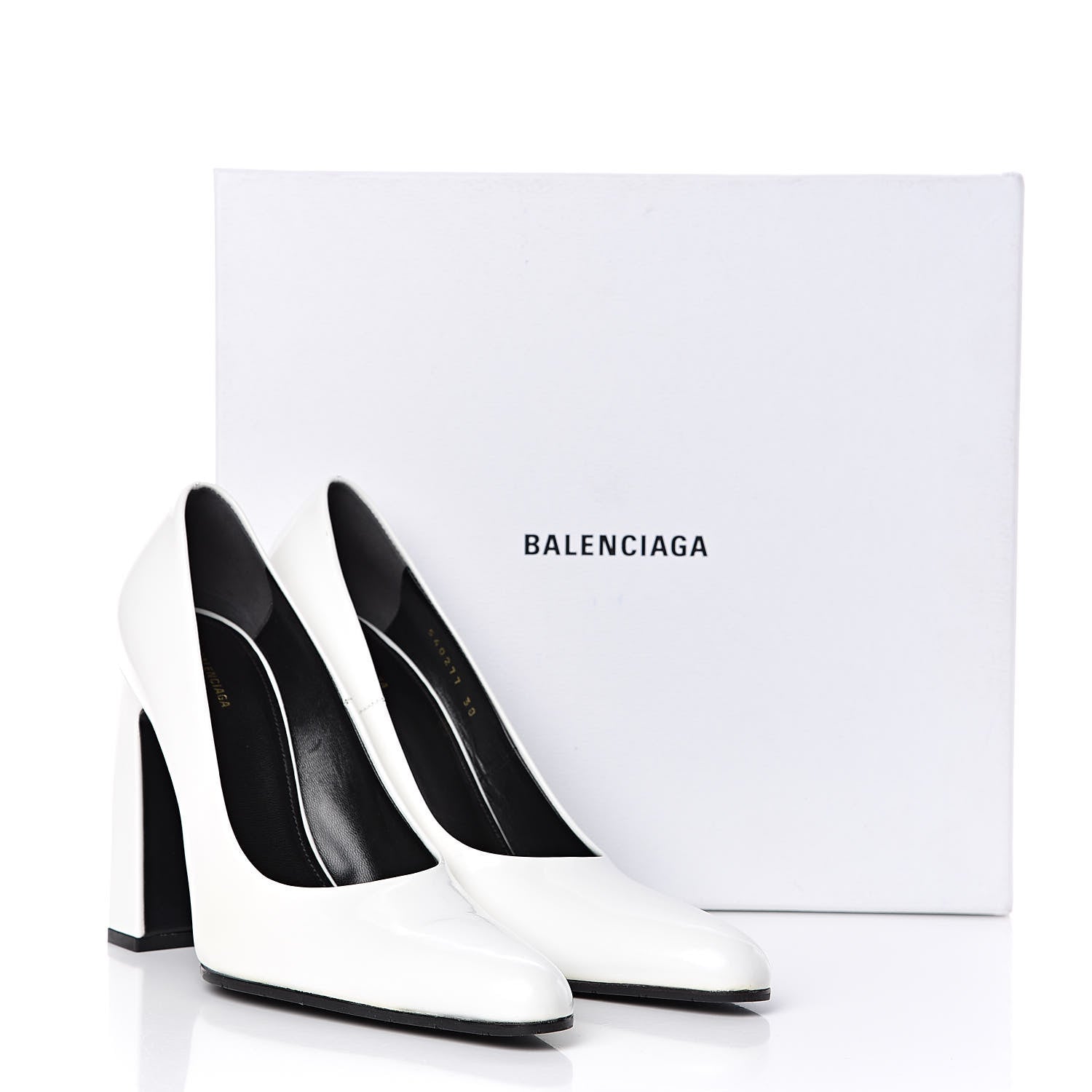 Balenciaga Patinated Calfskin Round Toe Pumps 38 Optic White 9 of 9