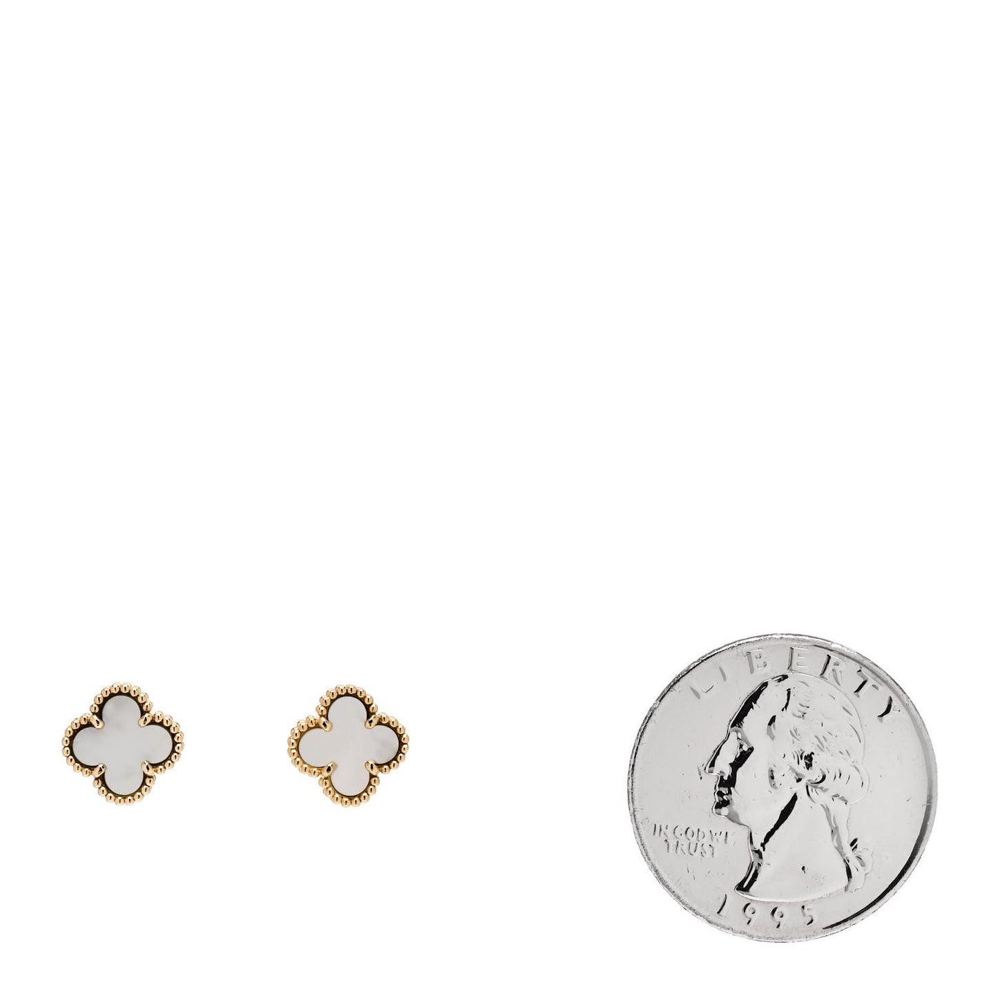 18K Yellow Gold Mother of Pearl Sweet Alhambra Earrings