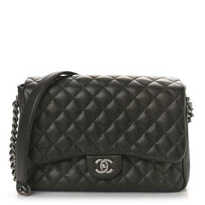 Chanel Caviar Quilted Medium Rock In Rome Single Flap Charcoal 1 of 13