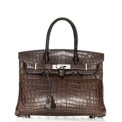Hermes Matte Niloticus Crocodile Birkin 30 Chocolate 1 of 27