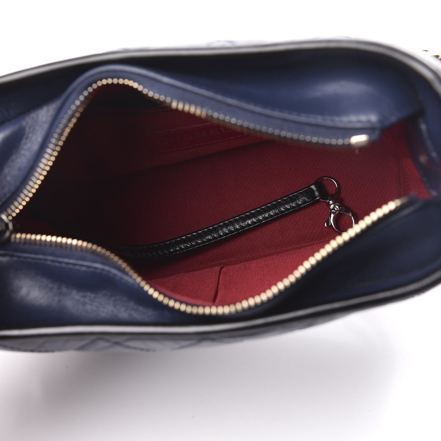 Aged Calfskin Quilted Small Gabrielle Hobo Navy Black