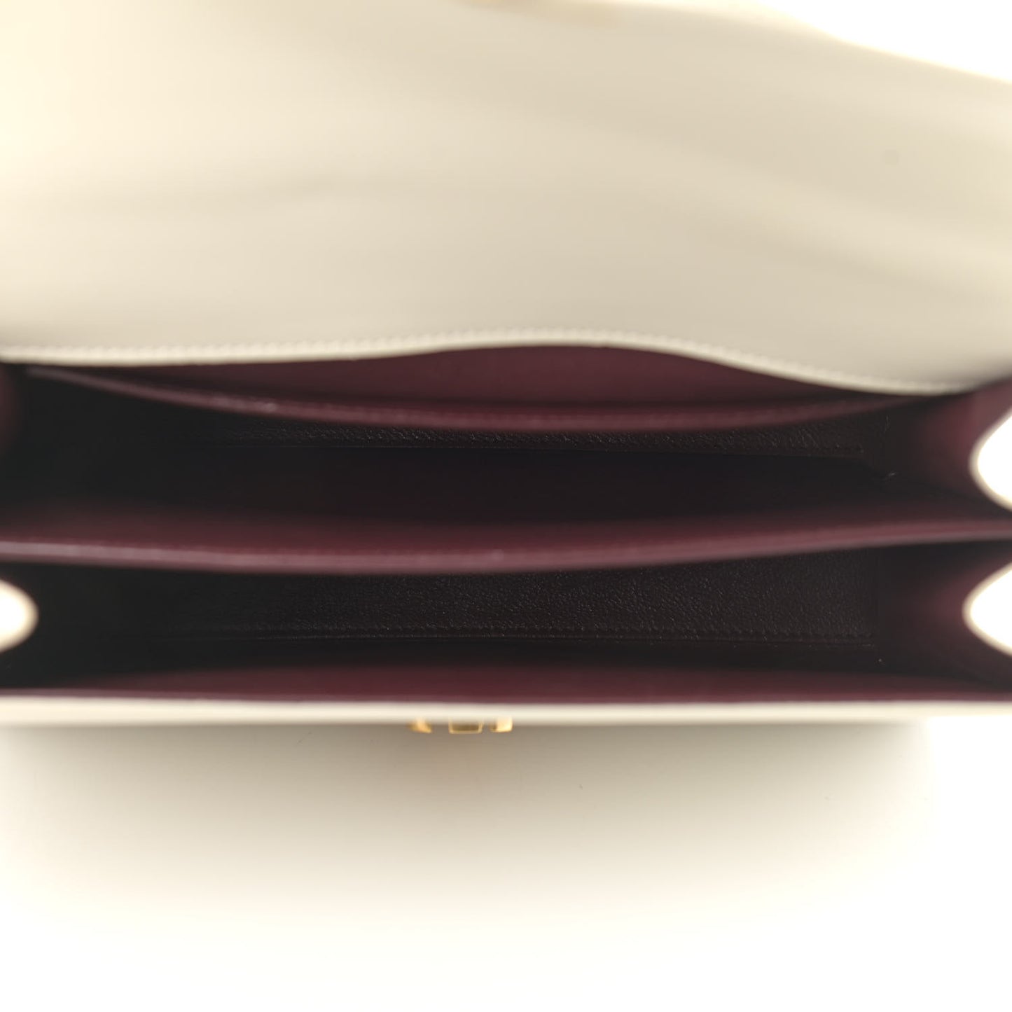 Smooth Calfskin Medium Classic Monogram Cassandra Top Handle Crema Soft Rouge Legion