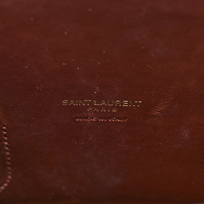 Saint Laurent Calfskin Crocodile Embossed Small Sac De Jour Dark Blood 6 of 13