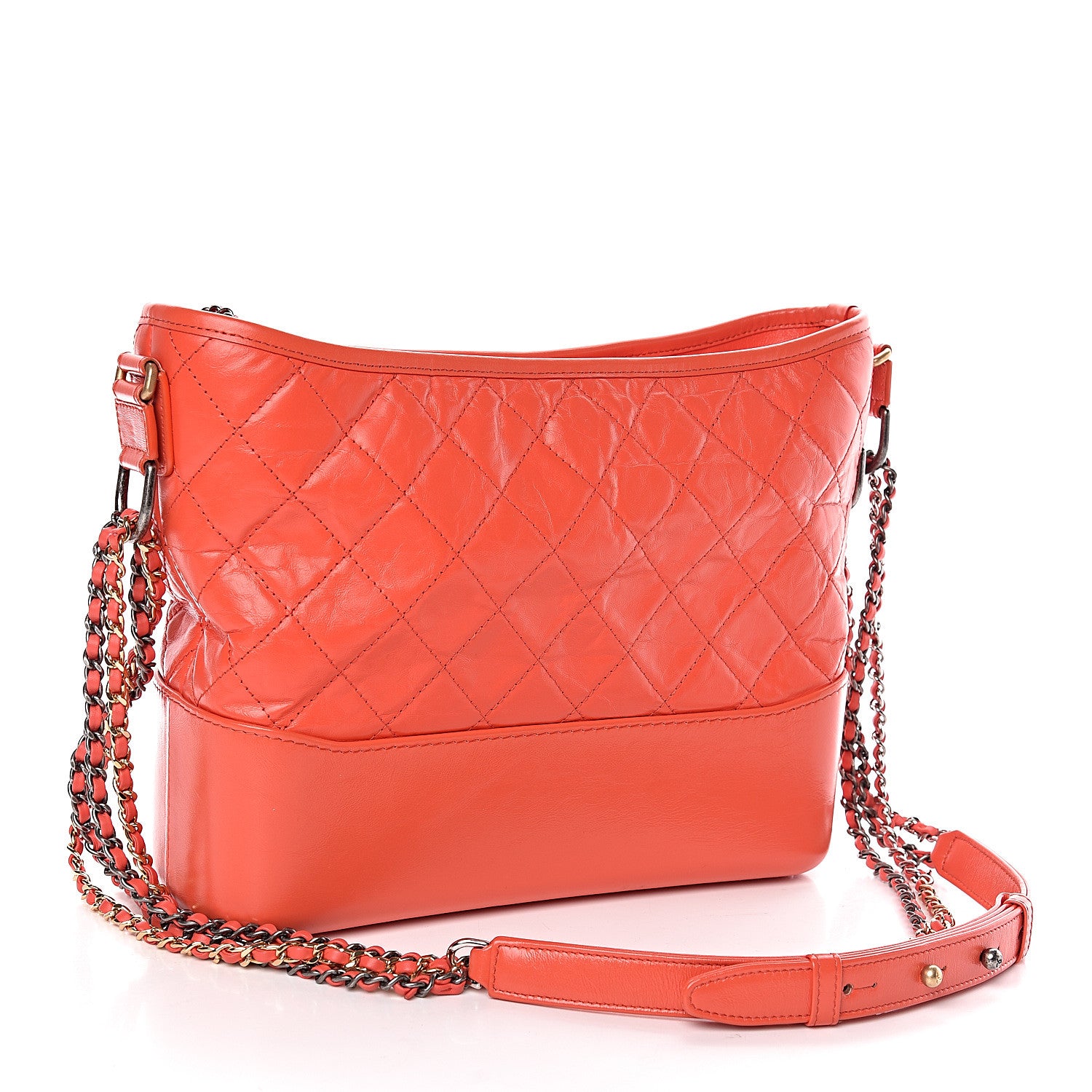 Chanel Aged Calfskin Quilted Medium Gabrielle Hobo Red 3 of 10