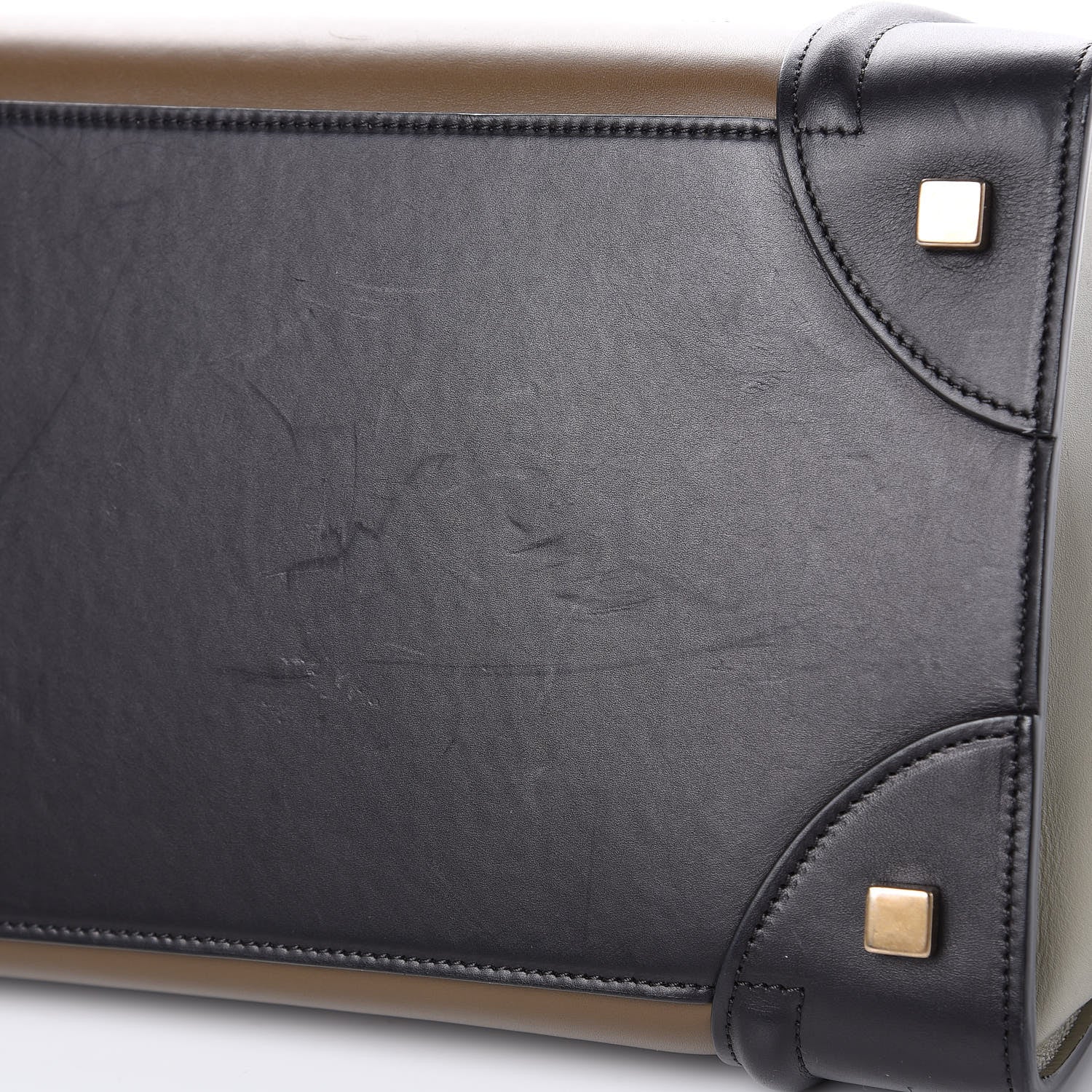 Celine Satin Calfskin Mini Tri-Color Luggage Dark Grey 10 of 11