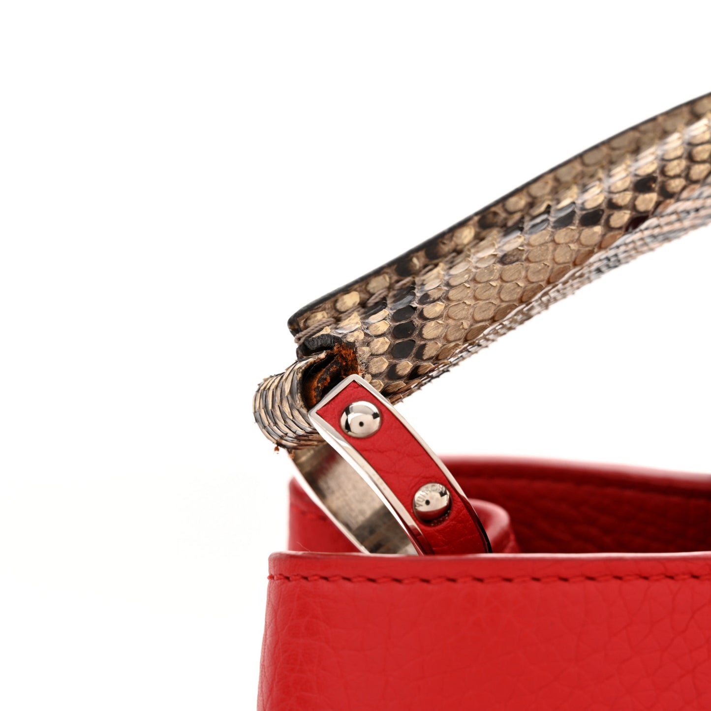 Taurillon Snakeskin Capucines MM Rubis