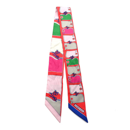 Hermes Silk Camails Twilly Grenadine Vert Rose 2 of 4
