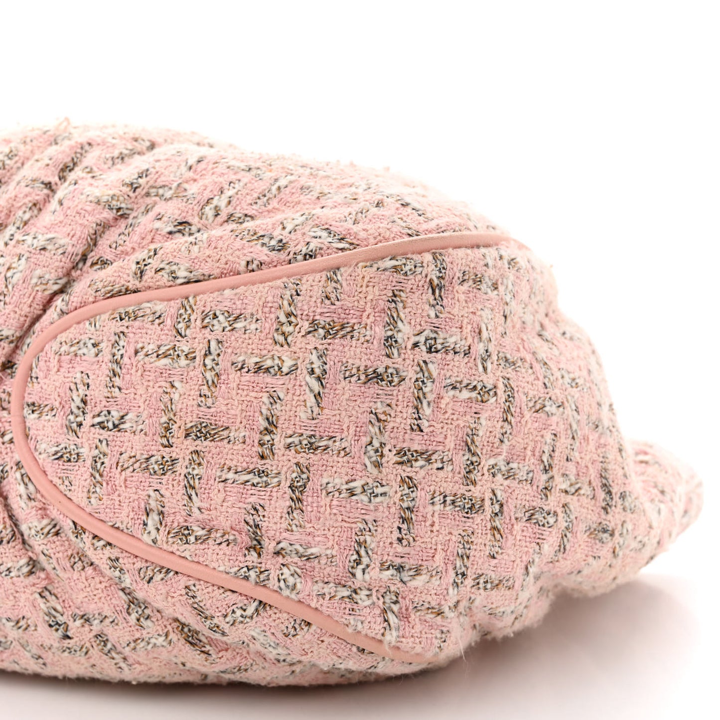 Tweed Boucle Knitting Bag Pink