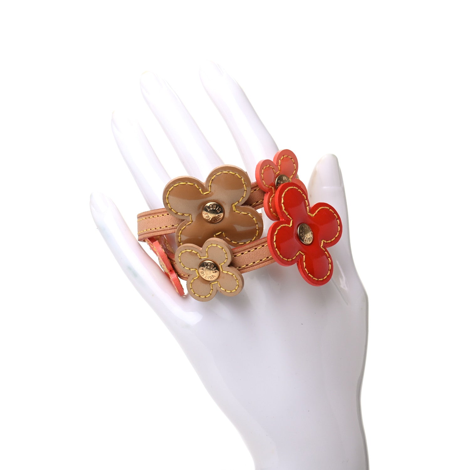 Louis Vuitton Patent Fleur Double Wrap Bracelet 2 of 5