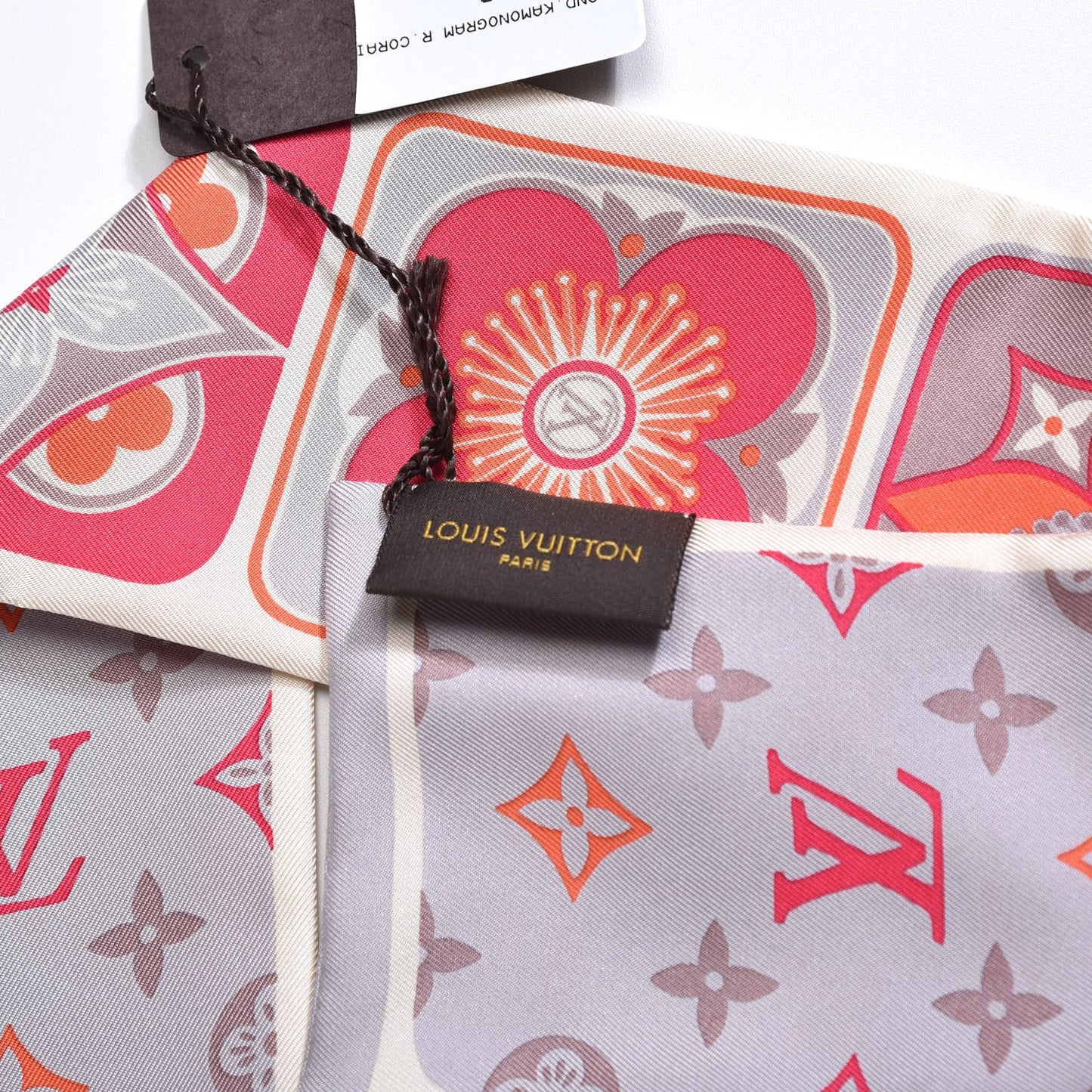 Silk Kamonogram Bandeau Corail