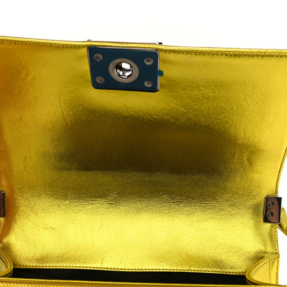 Chanel Metallic Patent Calfskin Quilted Medium Boy Flap Gold 7 of 11