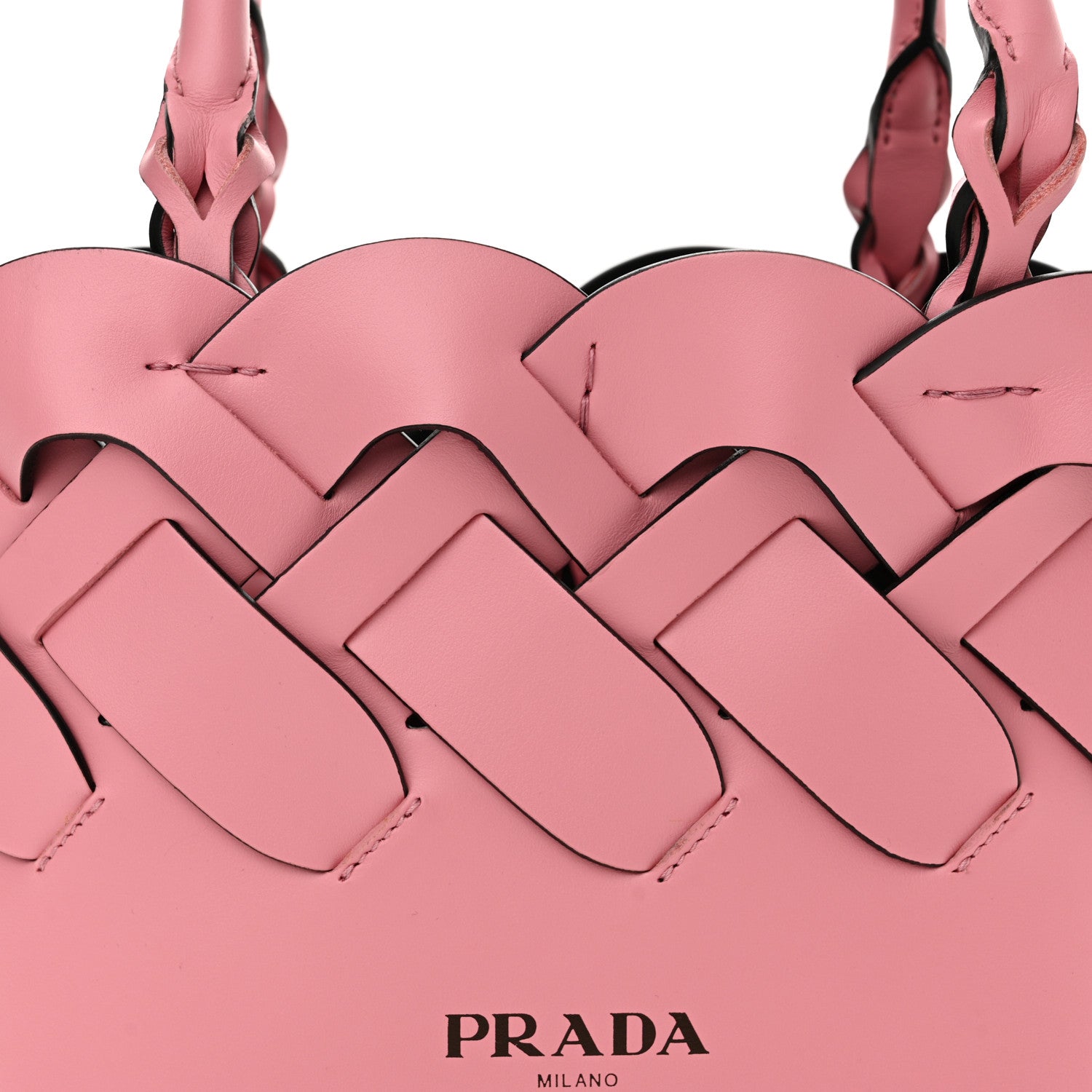 Prada Vitello Intreccio Tote Bag Petalo Black 9 of 11