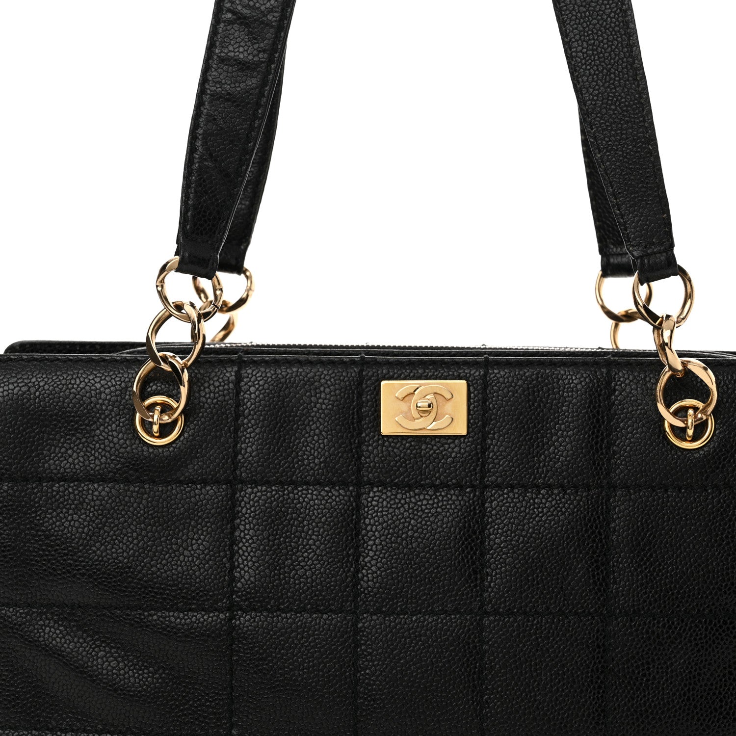 Chanel Caviar Stitched Chocolate Bar Shopping Black 10 of 21